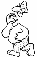 A coloring page of sesame street